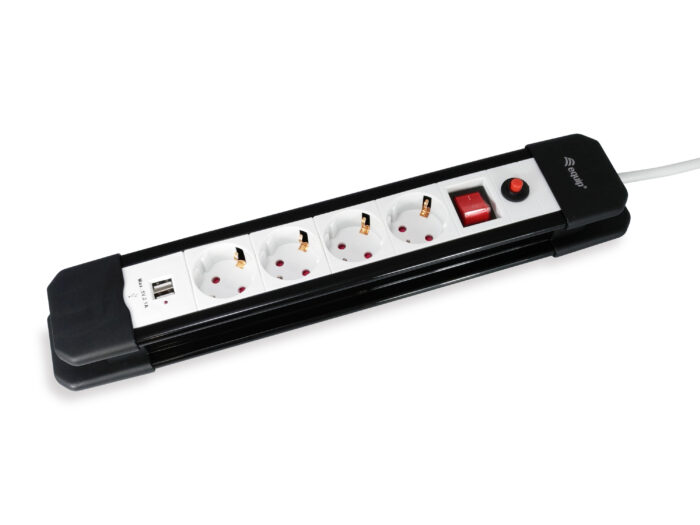 4-Outlet Power Strip with 2 x USB