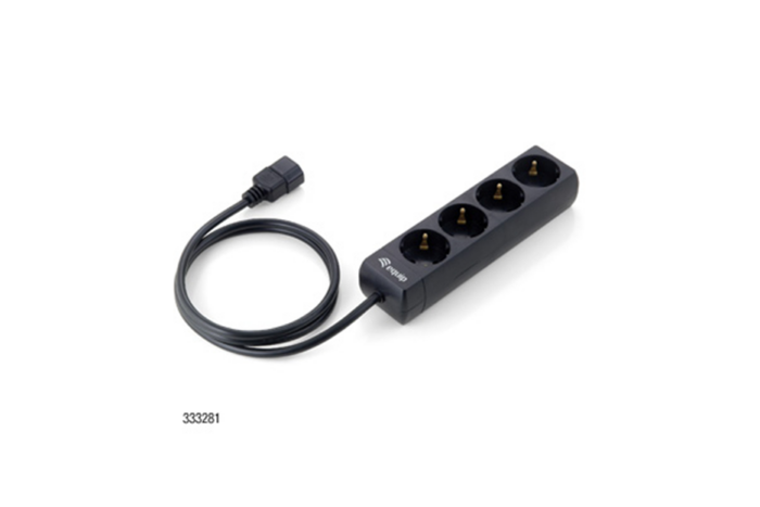 Tomada de corrente C14 IEC320 para 4 sockets - preto