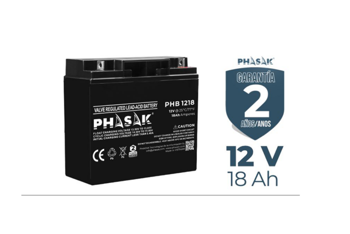 Bateria Phasak 12V 18A