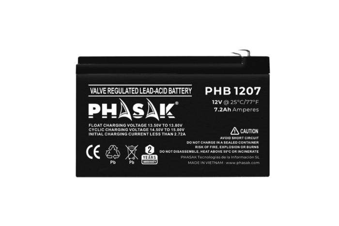 Bateria Phasak 12V 7.2A - Image 3